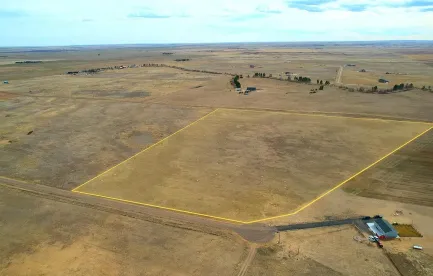 Overhead view of land