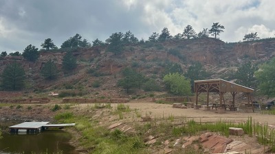 A picnic area next to the pond is available for family and friends