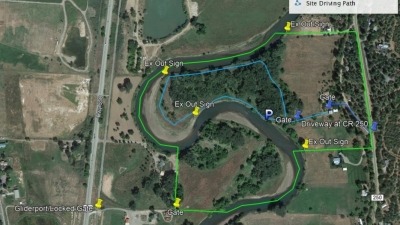 Site map showing property on available acreage on West side or river
