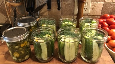 Pickling cucumbers and jalapeños in 2021.