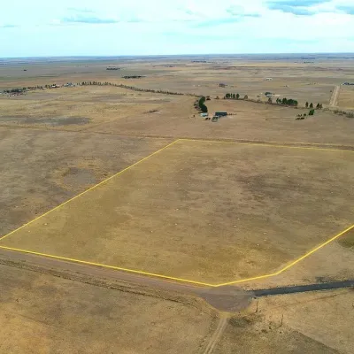 Overhead view of land